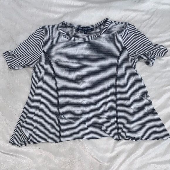 One Clothing white and black striped t-shirt | Sz M - Picture 2 of 6